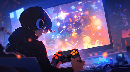 Fototapeta premium 3D illustrations for games and game controllers,generated with AI.