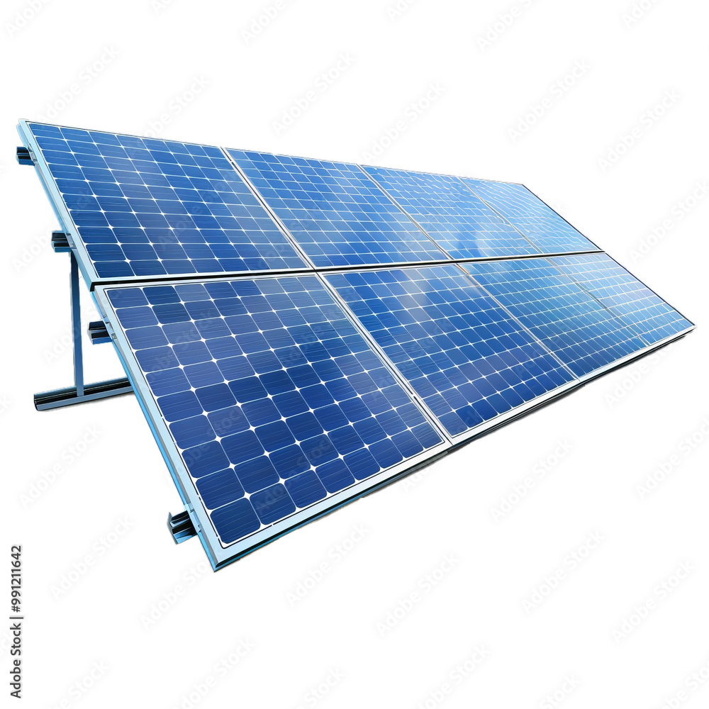 Wall mural solar panel array is converting sunlight and generating renewable energy