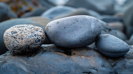 Natural Stone Arrangement: Close-Up of Grouped Rocks in Harmony