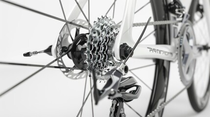 Fototapeta premium Close-up of a Bicycle's Rear Wheel and Cassette