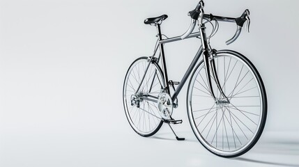Fototapeta premium A Sleek Black Bicycle on a White Background