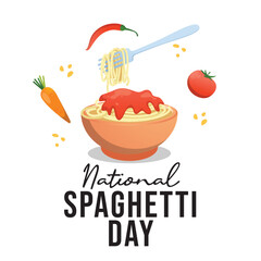 National Spaghetti Day vector design template good for celebration usage. National Spaghetti Day design. flat design. eps 10.