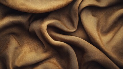 Abstract brown cloth surface with a gradient of olive colors Textured fabric background ideal for design purposes Rough and durable canvas with both matte and shimmer effects Empty template