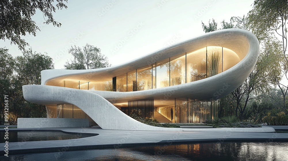 Poster high-tech architectural studio where designers are creating cutting-edge 3d models and construction 