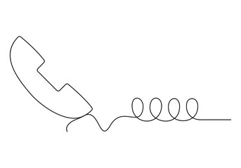 Vector illustration of phone receiver continuous single line drawing