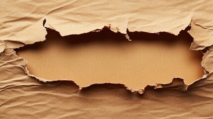 Message indicating the desire for communication revealed through ripped brown paper