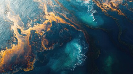 Oil contamination on the ocean s surface resulting from a human caused environmental disaster