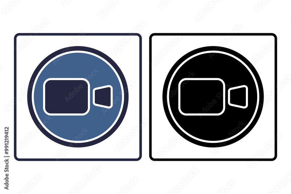 Aufkleber video call icon. related to interaction. suitable for web site, app, user interfaces. solid icon sty