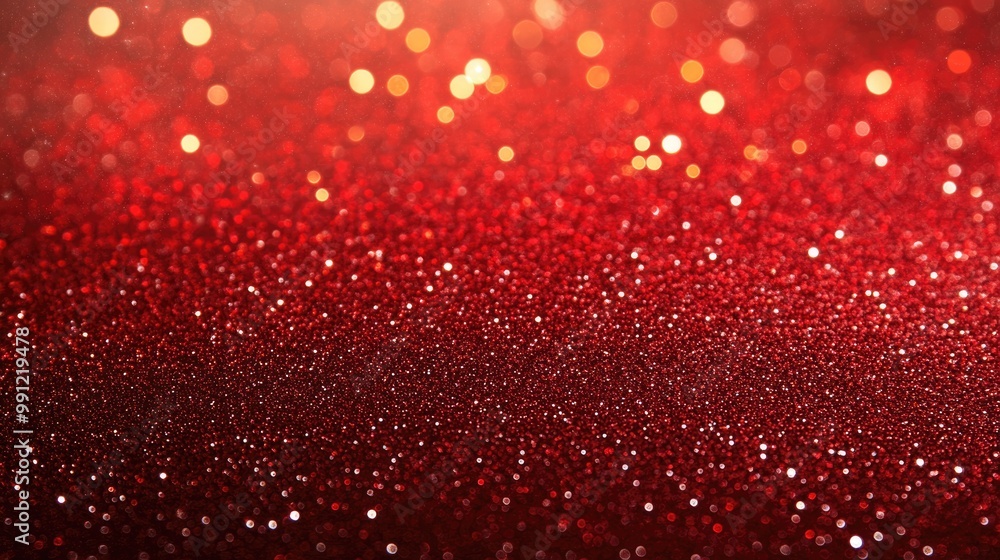 Poster red glossy background with shimmering glitter effect