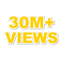 30M views,  30 million views on transparent background