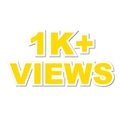 1K views on transparent background