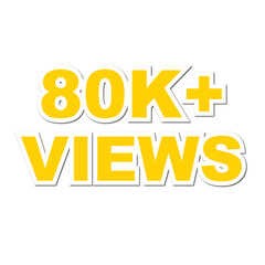 80K views on transparent background