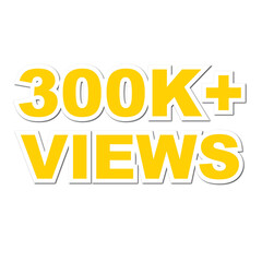 300K views on transparent background
