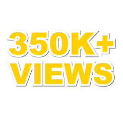 350K views on transparent background