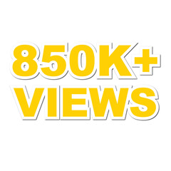 850K views on transparent background