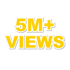 5M views,  5 million views on transparent background