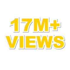 17M views,  17 million views on transparent background