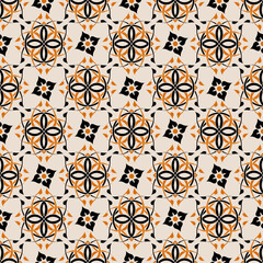 Milan, Italy. Floor with floral ornament inside Duomo di Milano, cathedral of city. Geometric seamless pattern of floor marble tile. EPS illustration.