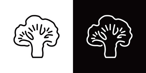 ブロッコリーの断面のシンプルなラインアイコン