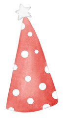 Red hat, watercolor painting style, hand painted, no AI