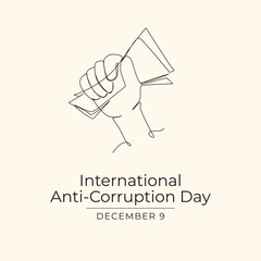 International Anti-Corruption Day vector design template good for celebration usage. International Anti-Corruption Day design. continuous line drawing. eps 10.