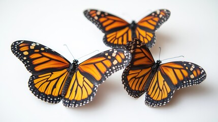 Obraz premium Stunning monarch butterfly on a white background Collection of large butterflies featured against a clean white backdrop
