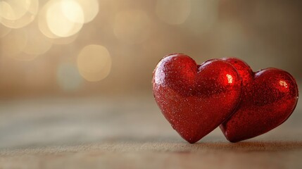 Obraz premium Red heart symbol on a Valentine s card featuring a couple theme without any people included
