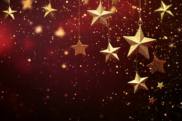Stylish New Year's background with a dark navy sky and golden stars forming constellations