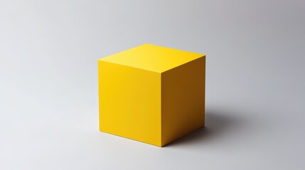 Fototapeta premium Minimalist Representation of Uniqueness Featuring a Single Yellow Cube