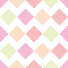 Rhombus tiles seamless pattern  graphic design. Square shapes vintage repeating  background. Vector geometric tablecloth fabric print. Checkerboard endless backdrop
