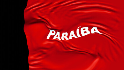 3d graphic representation personalized flag with name Paraíba deformity by wind