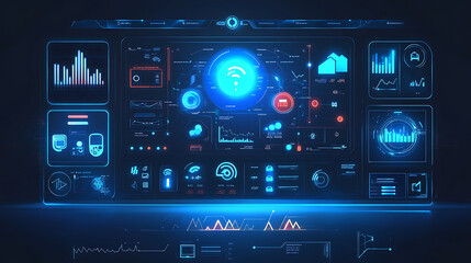 Obraz premium background with a smart home control centre, featuring integrated devices and seamless digital interfaces