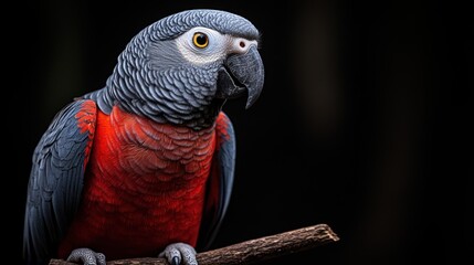 Fototapeta premium A Close-Up Portrait of a Red-Breasted Parrot