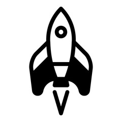 Rocket space ship solid icon