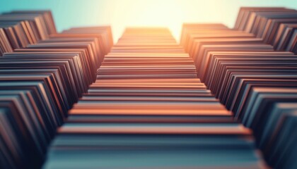 Abstract Geometric Pattern of Interlocking Lines in Warm Colors