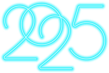 blue neon 2025 new year