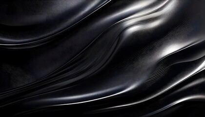 Fototapeta premium Glossy black texture with smooth, reflective finish highlights