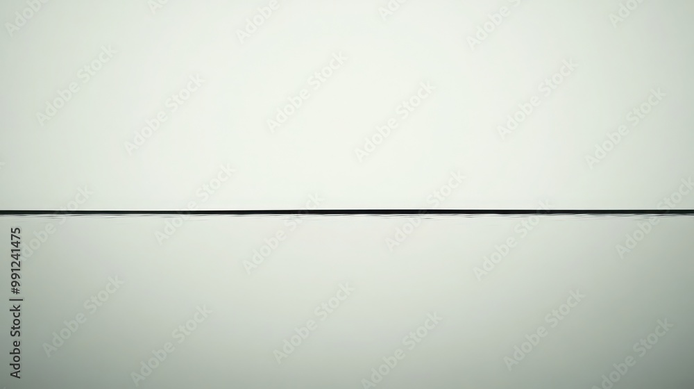 Poster a single, thin black line running horizontally across a pristine white background