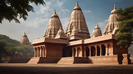 Fototapeta premium Indian temple, capturing the essence of the structure and its surroundings