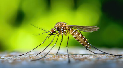close up view of mosquito showcasing its detailed features and delicate wings, highlighting importance of mosquito control for health and comfort