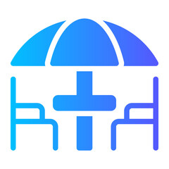 sun umbrella gradient icon