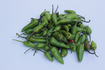 green chili pepper isolated on a white background
