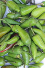 Close-up fresh Green chili isolated on transparent or white background PNG
