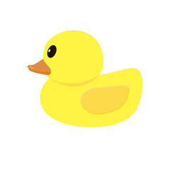 Classic rubber duck on a white background. Vector illustration.