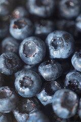 Blueberries on top of birthday cake