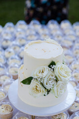 wedding cake decorated with flowers