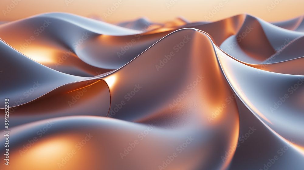 Aufkleber abstract metallic waves forming an elegant background texture