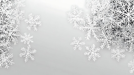Obraz premium Minimalistic Christmas background with a gradient of icy blues and white snowflakes