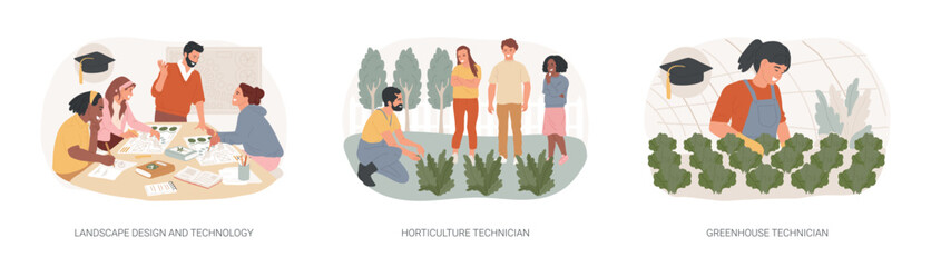 Technical college education isolated cartoon vector illustrations se