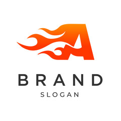 Obraz premium Logo Letter A Fire Flame 